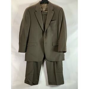 LAUREN RALPH LAUREN Men's Brown Two-Button Wool Suit SZ 44R/34X30